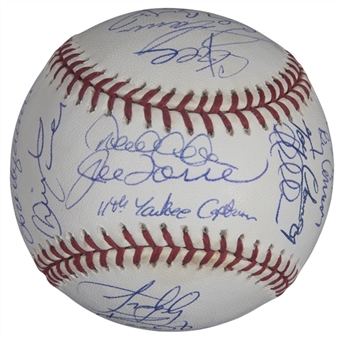 2000 New York Yankees Team Signed OML Selig World Series Baseball With 27 Signatures Including Jeter "11th Yankee Captain" Inscription (Steiner)